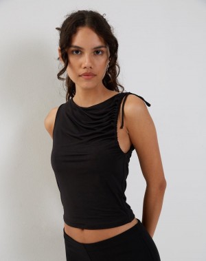 Motel Rocks Hagne Top Weste Damen Schwarz | DLV3331IO