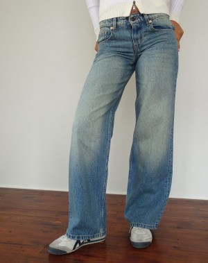 Motel Rocks Low Rise Parallel Jeans Damen Grün | TCM4275ZR