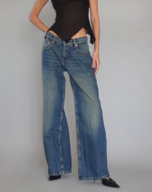 Motel Rocks Roomy Extra Weite Low Rise Jeans Damen Hellblau | UOL5217KE