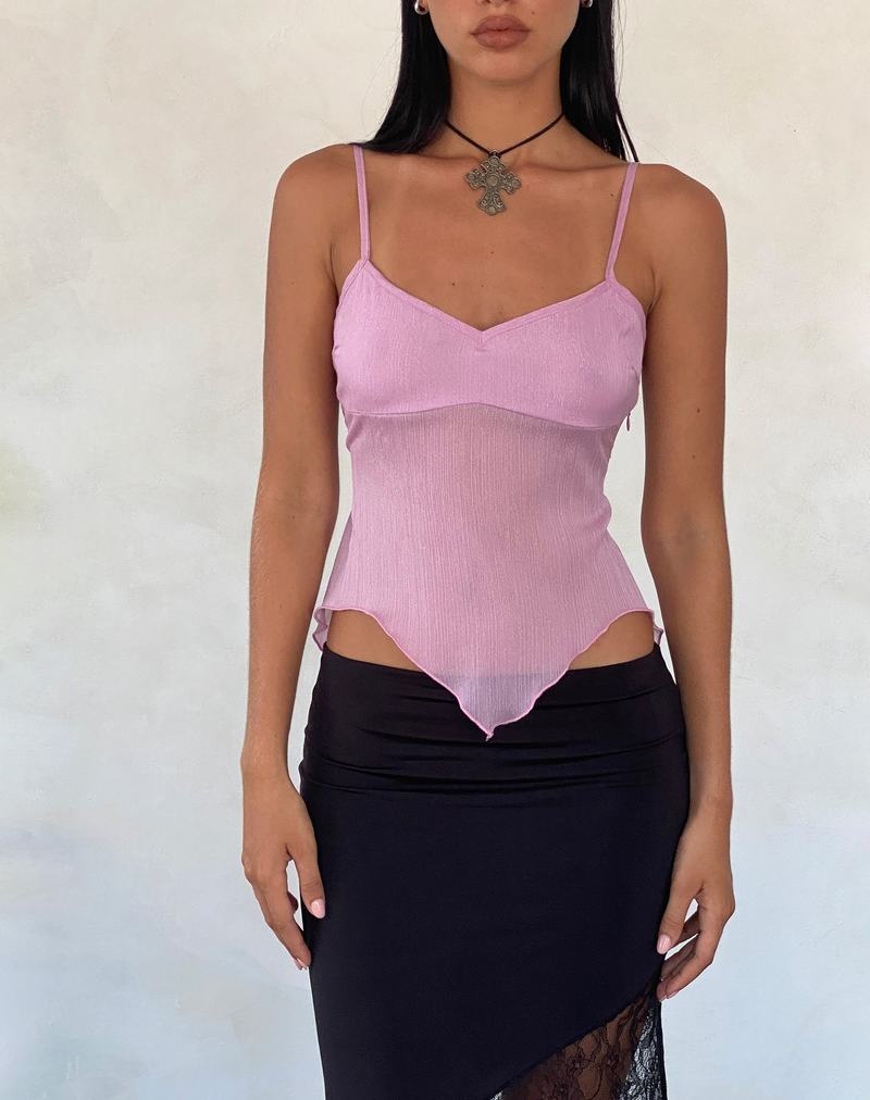 Motel Rocks Carmeline Longline Cami Tanktop Damen Rosa | OXT6974GB