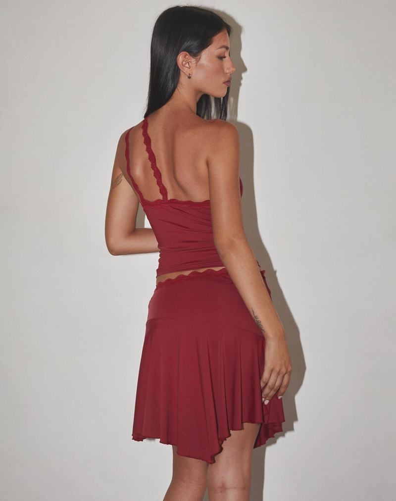 Motel Rocks Carolina One Shoulder Weste Damen Dunkelrosa | DYE6699VB