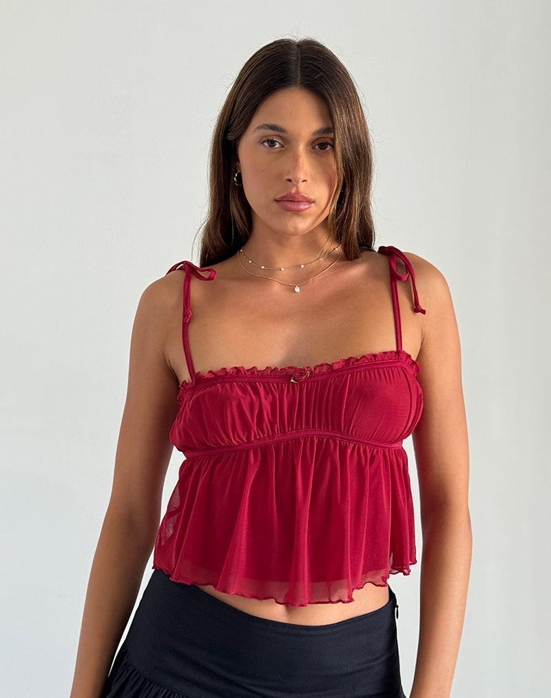 Motel Rocks Damaris Cami Tanktop Damen Rot Rosa Rot | LAZ398PW