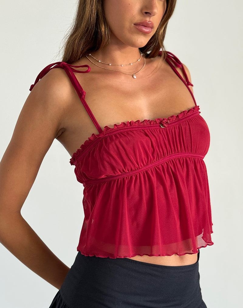 Motel Rocks Damaris Cami Tanktop Damen Rot Rosa Rot | LAZ398PW