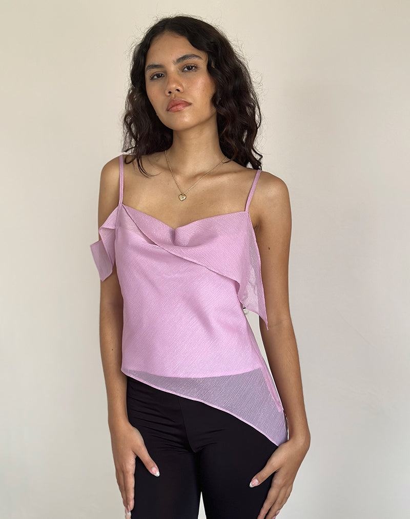 Motel Rocks Davila Chiffon Tanktop Damen Rosa | CHK1546QB