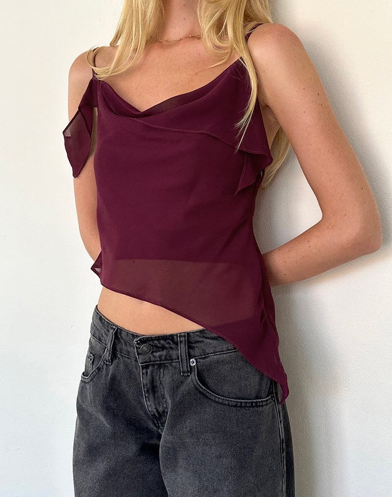 Motel Rocks Davila Tanktop Damen Rot | ISP427AX