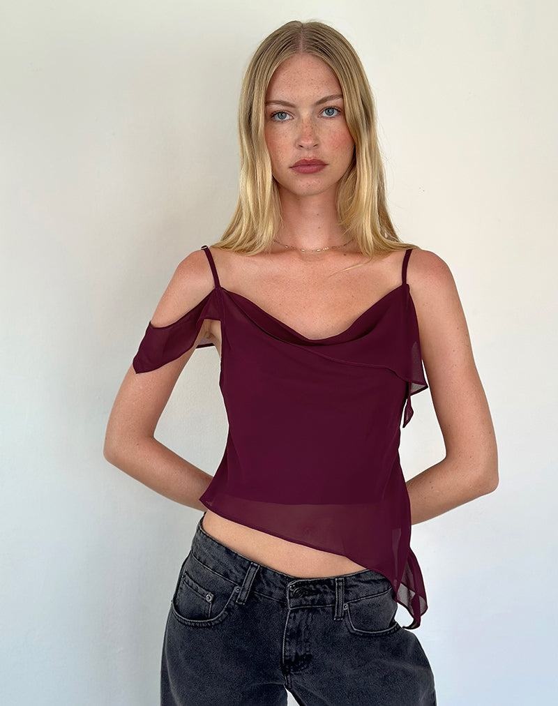 Motel Rocks Davila Tanktop Damen Rot | ISP427AX