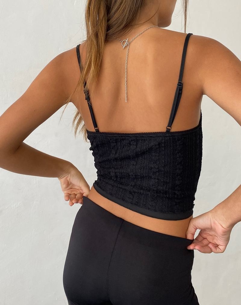 Motel Rocks Deska Cami Tanktop Damen Schwarz | NSU9187CM