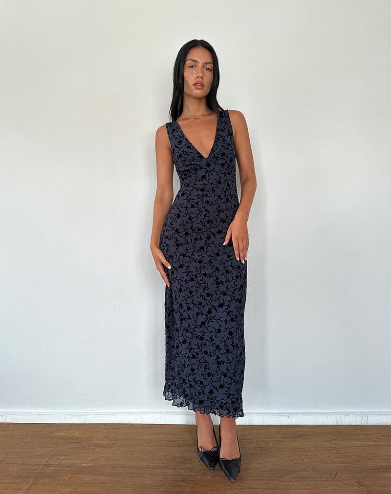 Motel Rocks Gabriela Midi-kleid Damen Navy | YIC853KV