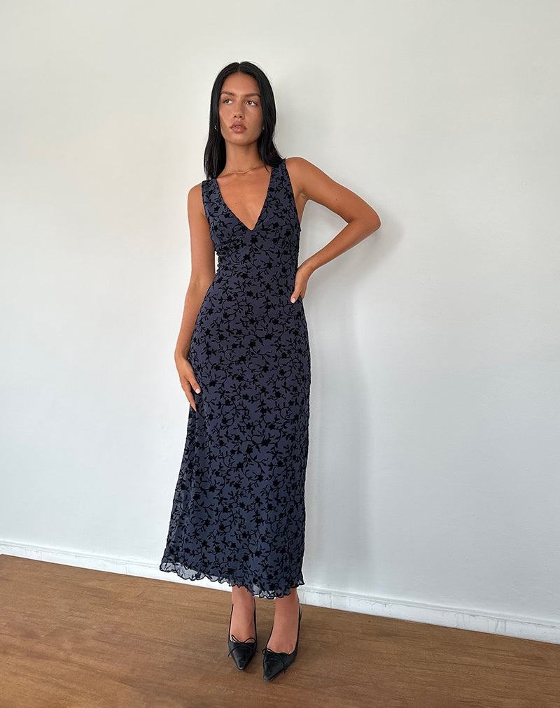 Motel Rocks Gabriela Midi-kleid Damen Navy | YIC853KV