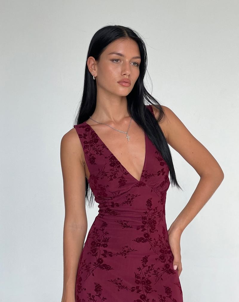 Motel Rocks Gabriela Midi-kleid Damen Rot | IPD496CM