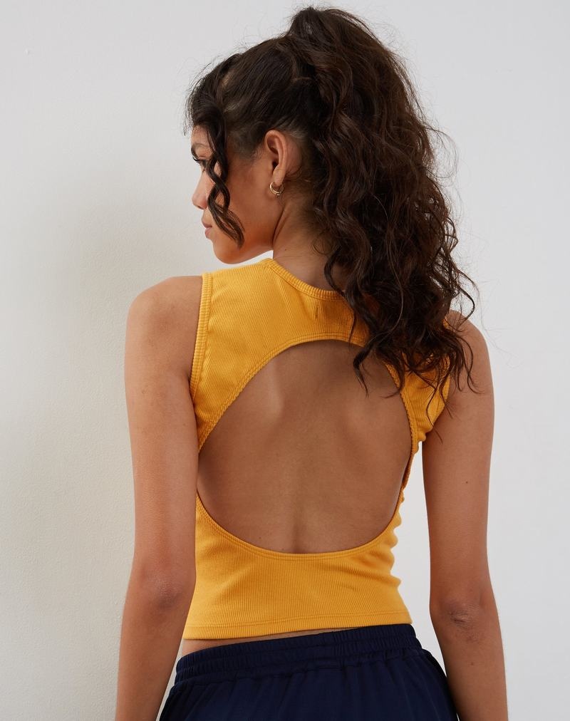 Motel Rocks Gelsho Open Back Tanktop Damen Gelb | EZL7427TK