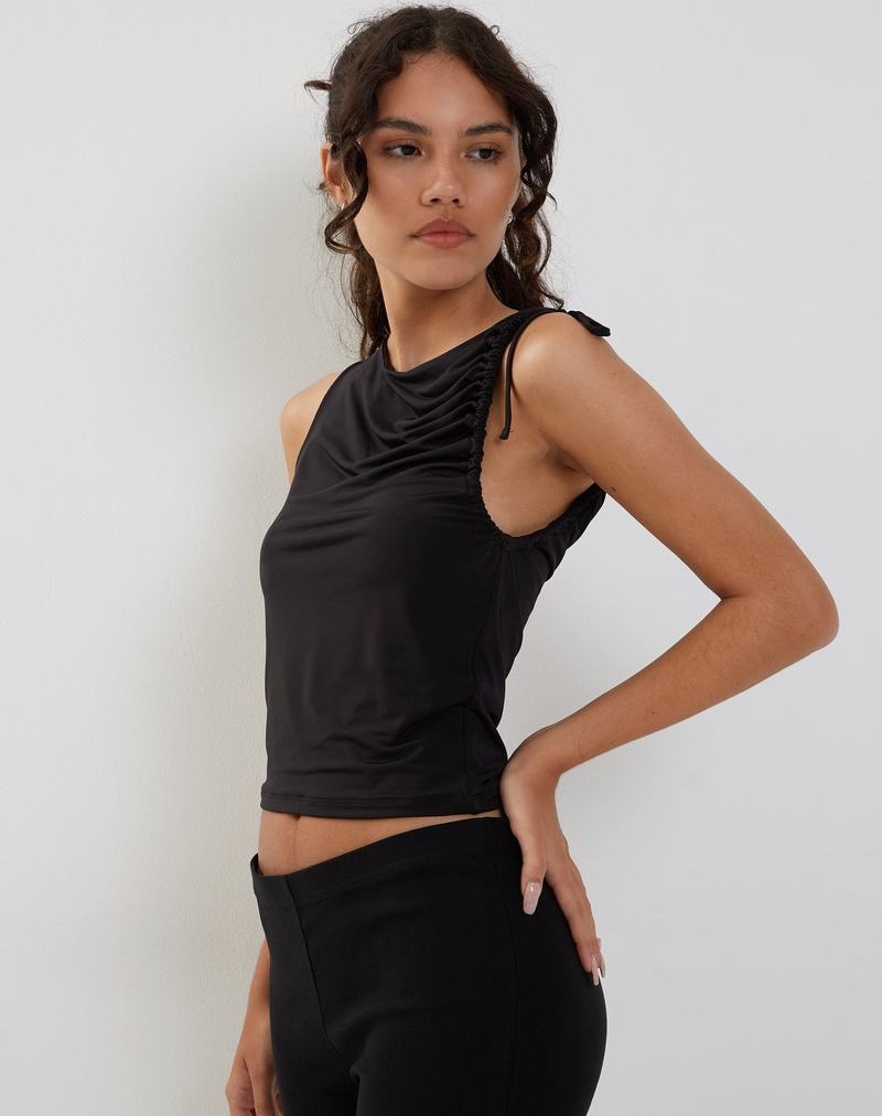 Motel Rocks Hagne Top Weste Damen Schwarz | DLV3331IO