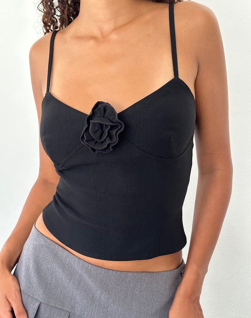 Motel Rocks Indus Cami Tanktop Damen Schwarz | DCE9030RH