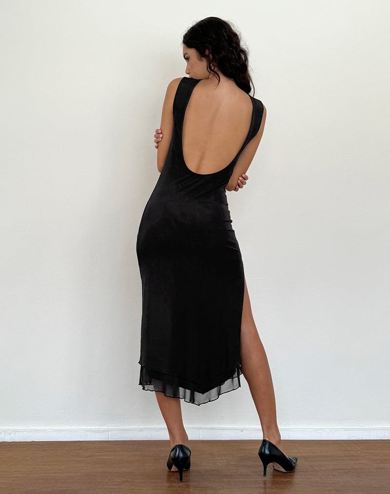 Motel Rocks Lyra Backless Midi-kleid Damen Schwarz | JMS833XD