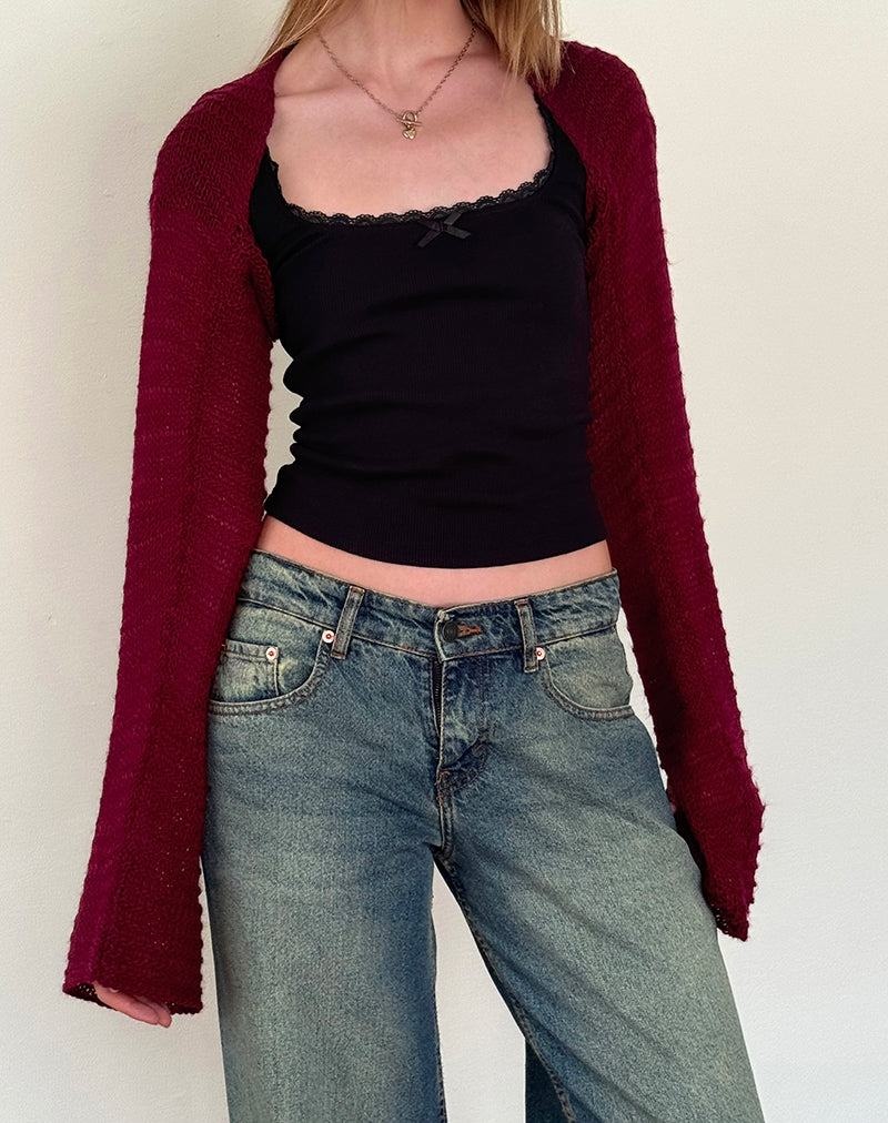 Motel Rocks Nobila Gestrickt Shrug Pullover Damen Rot | ZVU1121VL