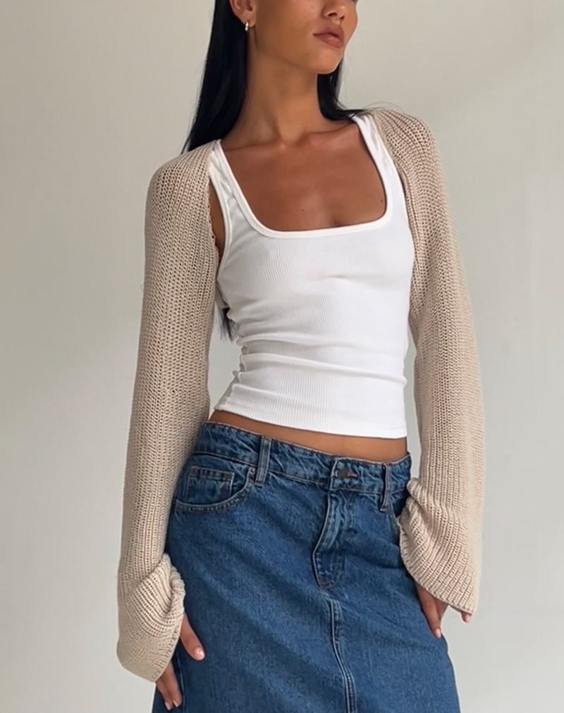 Motel Rocks Nobila Shrug Pullover Damen Beige | GRV9941UN