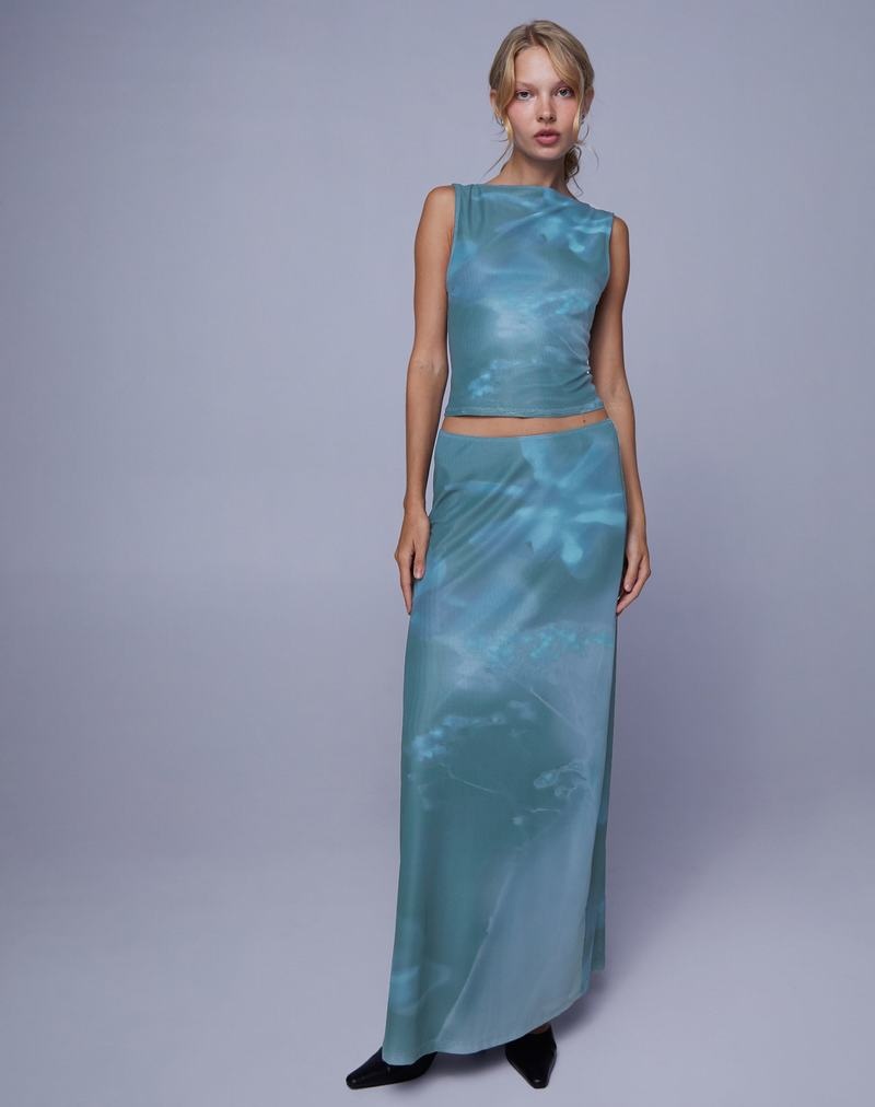 Motel Rocks Nola Maxi Röcke Damen Blau | STQ445JL