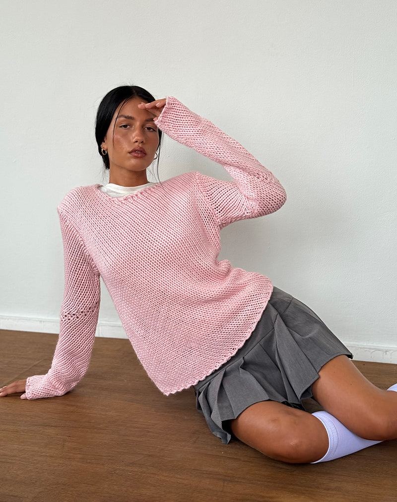 Motel Rocks Ranvir Gestrickt Pullover Damen Rosa | JJP1985SS